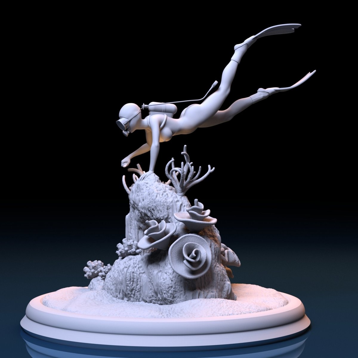 NSFW Resin Miniature: Scuba Diver NSFW 3D Printed Miniature