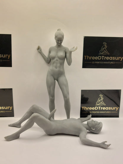 Couple DOMINA 7 Mature 3d Printed miniature FanArt by Masters Of Prints Collectables Statues & Figurines
