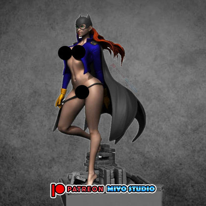 Batgirl NSFW Harz-Actionfigur, 3D-gedrucktes Fanart-DIY-Garage-Kit, unbemalt, NSFW-Figur, nackte Figur, sexy Miniatur, Bondage-Figur, nackter Waifu, erwachsene Figur, Anime-Figur