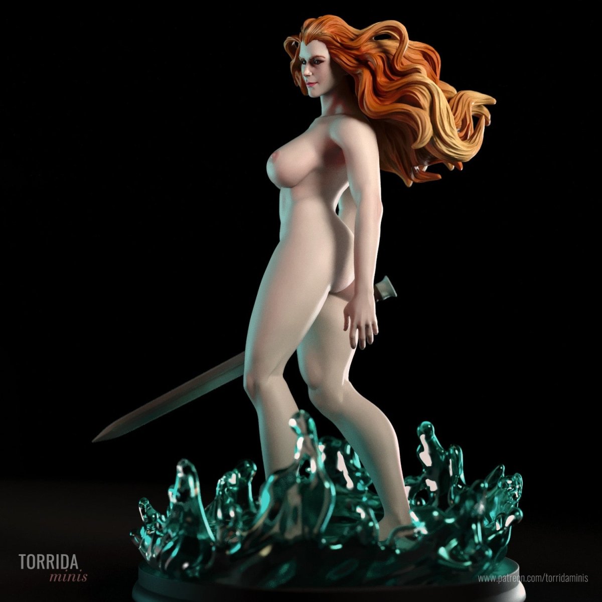 Lady of the lake NSFW 3d Printed miniature
