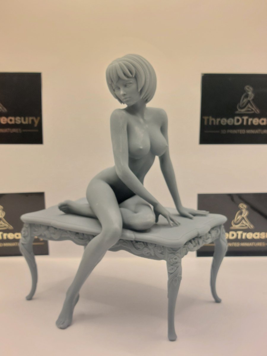 NSFW Resin Miniature Cutie Girl NSFW 3D Printed Figurine Fanart Unpainted Miniature Collectibles Nude Figure