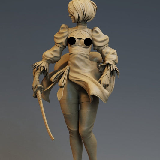 2B Mature 3D Printed Miniature FunArt Statues & Figurines & Collectible Unpainted by ca_3d_art