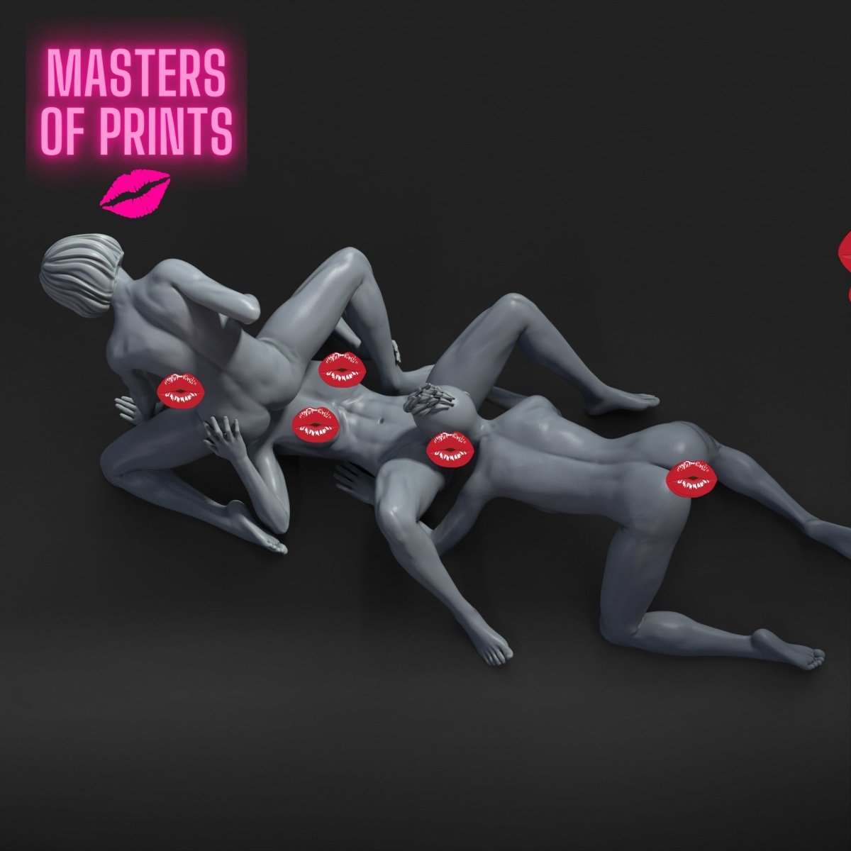 3some 534 Mature 3d Printed miniature FanArt by Masters Of Prints Collectables Statues & Figurines