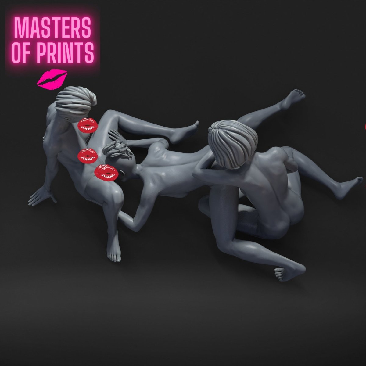 3some 535 Mature 3d Printed miniature FanArt by Masters Of Prints Collectables Statues & Figurines