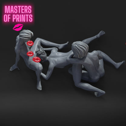 3some 535 Mature 3d Printed miniature FanArt by Masters Of Prints Collectables Statues & Figurines