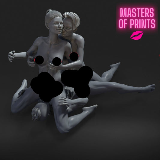 3some 536 Mature 3d Printed miniature FanArt by Masters Of Prints Collectables Statues & Figurines