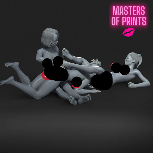 3some 539 Mature 3d Printed miniature FanArt by Masters Of Prints Collectables Statues & Figurines
