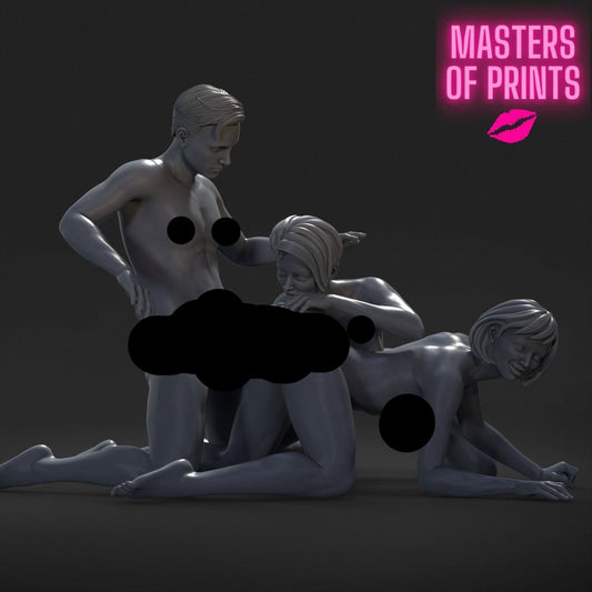 3some 573 Mature 3d Printed miniature FanArt by Masters Of Prints Collectables Statues & Figurines