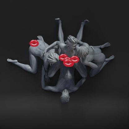 4some 29 Mature 3d Printed miniature FanArt by Masters Of Prints Collectables Statues & Figurines
