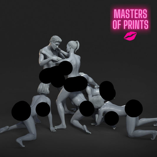 6some 1 Mature 3d Printed miniature FanArt by Masters Of Prints Collectables Statues & Figurines