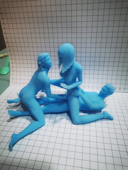 Amy Roos Chris - Threesome | 3D Printed | Fanart | Unpainted | NSFW Version | Figurine | Figure | Miniature | Sexy |