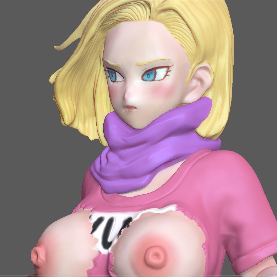 Android 18 NSFW Figure 3D Printed Fanart DIY Garage Kit , Unpainted , NSFW Figurine , Nude Figurine , Sexy Miniature , Bondage figure , Naked Waifu , Adult Figurine , Anime Figure