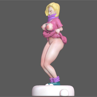 Android 18 NSFW Figure 3D Printed Fanart DIY Garage Kit , Unpainted , NSFW Figurine , Nude Figurine , Sexy Miniature , Bondage figure , Naked Waifu , Adult Figurine , Anime Figure