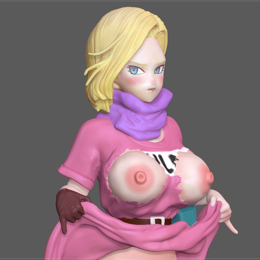 Android 18 NSFW Figure 3D Printed Fanart DIY Garage Kit , Unpainted , NSFW Figurine , Nude Figurine , Sexy Miniature , Bondage figure , Naked Waifu , Adult Figurine , Anime Figure