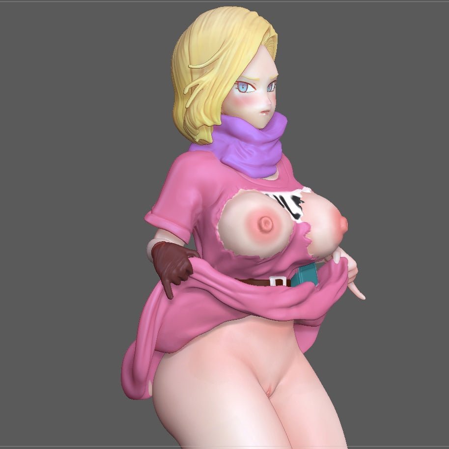 Android 18 NSFW Figure 3D Printed Fanart DIY Garage Kit , Unpainted , NSFW Figurine , Nude Figurine , Sexy Miniature , Bondage figure , Naked Waifu , Adult Figurine , Anime Figure