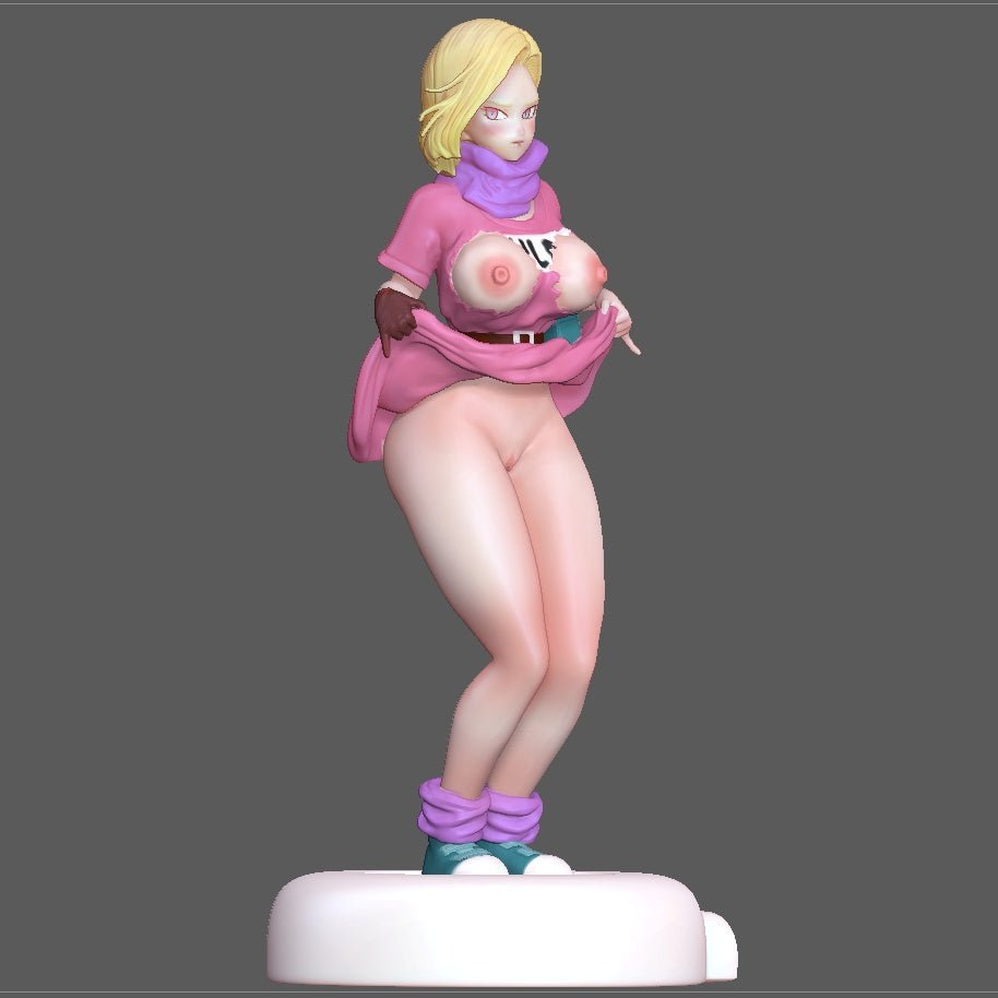Android 18 NSFW Figure 3D Printed Fanart DIY Garage Kit , Unpainted , NSFW Figurine , Nude Figurine , Sexy Miniature , Bondage figure , Naked Waifu , Adult Figurine , Anime Figure