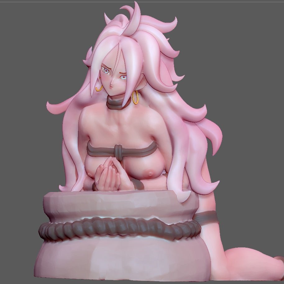 Android 21 NSFW Figure 3D Printed Fanart DIY Garage Kit , Unpainted , NSFW Figurine , Nude Figurine , Sexy Miniature , Bondage figure , Naked Waifu , Adult Figurine , Anime Figure