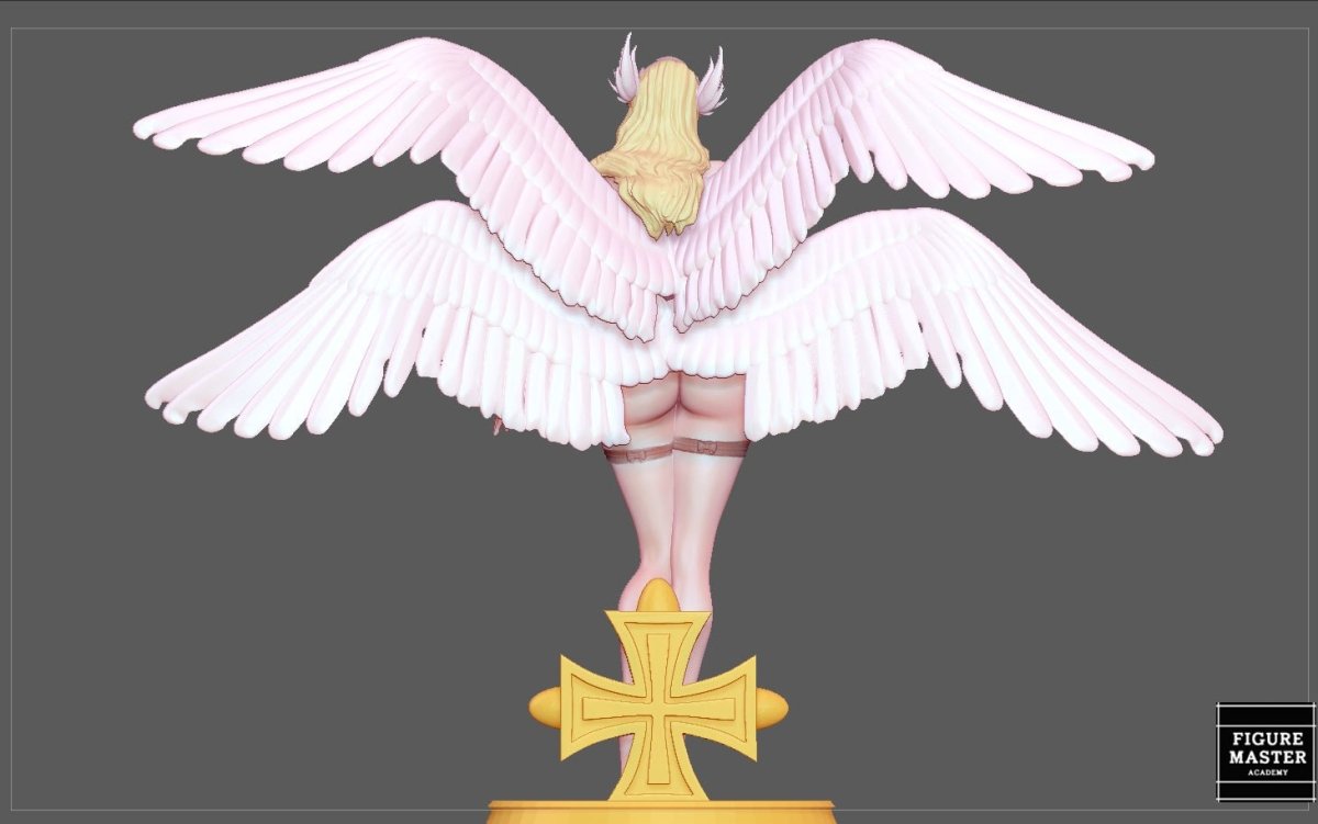 Angewomon NSFW 3D Printed Fanart Anime Figurine Waifu Figure by FIGUREMASTERPINK