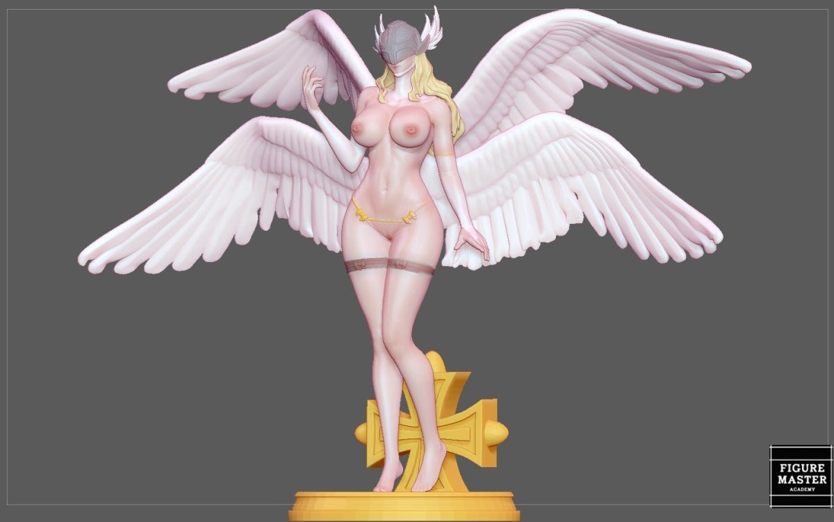 Angewomon NSFW 3D Printed Fanart Anime Figurine Waifu Figure by FIGUREMASTERPINK