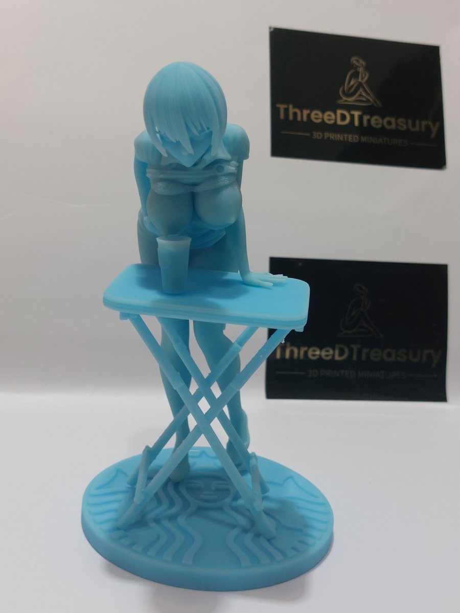 Anime Girl Coffe NSFW 3D Printed Miniature Statue by EXCLUSIVE 3D PRINTS