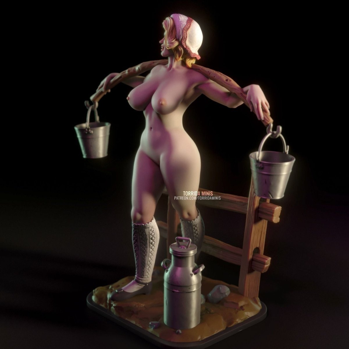 Anna, the milkmaid NSFW 3d Printed miniature FanArt by Torrida