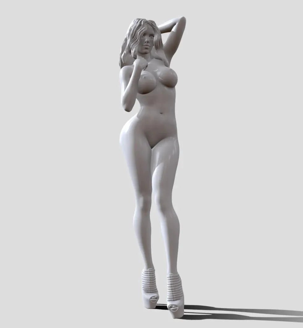 Annamaría posando | Impreso en 3D | Fanart | Sin pintar | Versión NSFW | Estatuilla | Figura | Miniatura | Atractiva |