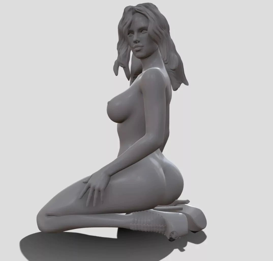 Annamaria sitzend | 3D-gedruckt | Fanart | Unbemalt | NSFW-Version | Figur | Abbildung | Miniatur | Sexy |