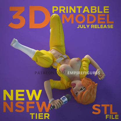 April O'Neil Tortugas Ninjas mutantes adolescentes | Impreso en 3D | Arte divertido | Sin pintar | Versión NSFW | Estatuilla | Figura | Miniatura | Atractiva |