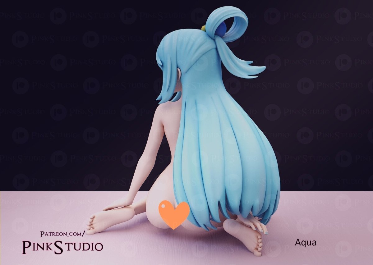 Aqua NSFW 3D Printed Anime Figurine Fanart by Pink Studio