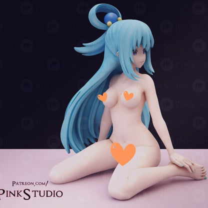 Aqua NSFW 3D Printed Anime Figurine Fanart by Pink Studio