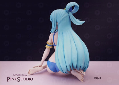 Aqua NSFW 3D Printed Anime Figurine Fanart by Pink Studio