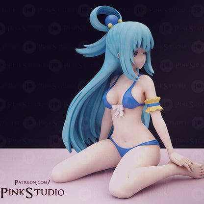 Aqua NSFW 3D Printed Anime Figurine Fanart by Pink Studio