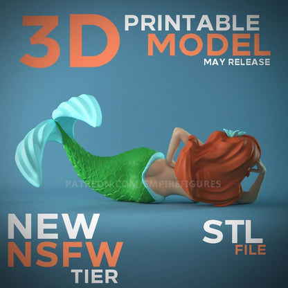 Ariel 3D-gedruckte NSFW-Figur zum Sammeln, lustige Kunst, unbemalt von EmpireFigures