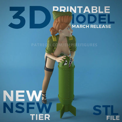 ArmyGirl 3D-gedruckte NSFW-Figur zum Sammeln, lustige Kunst, unbemalt von EmpireFigures