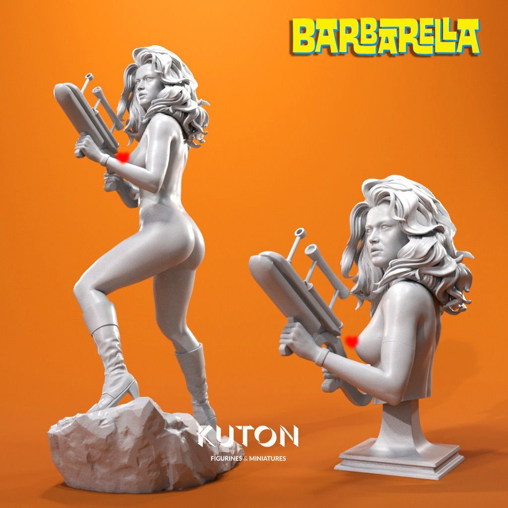 Barbarella NSFW BUST 3d printed Resin Figure Model Kit miniatures figurines collectibles and scale models UNPAINTED Fun Art FIGURINES