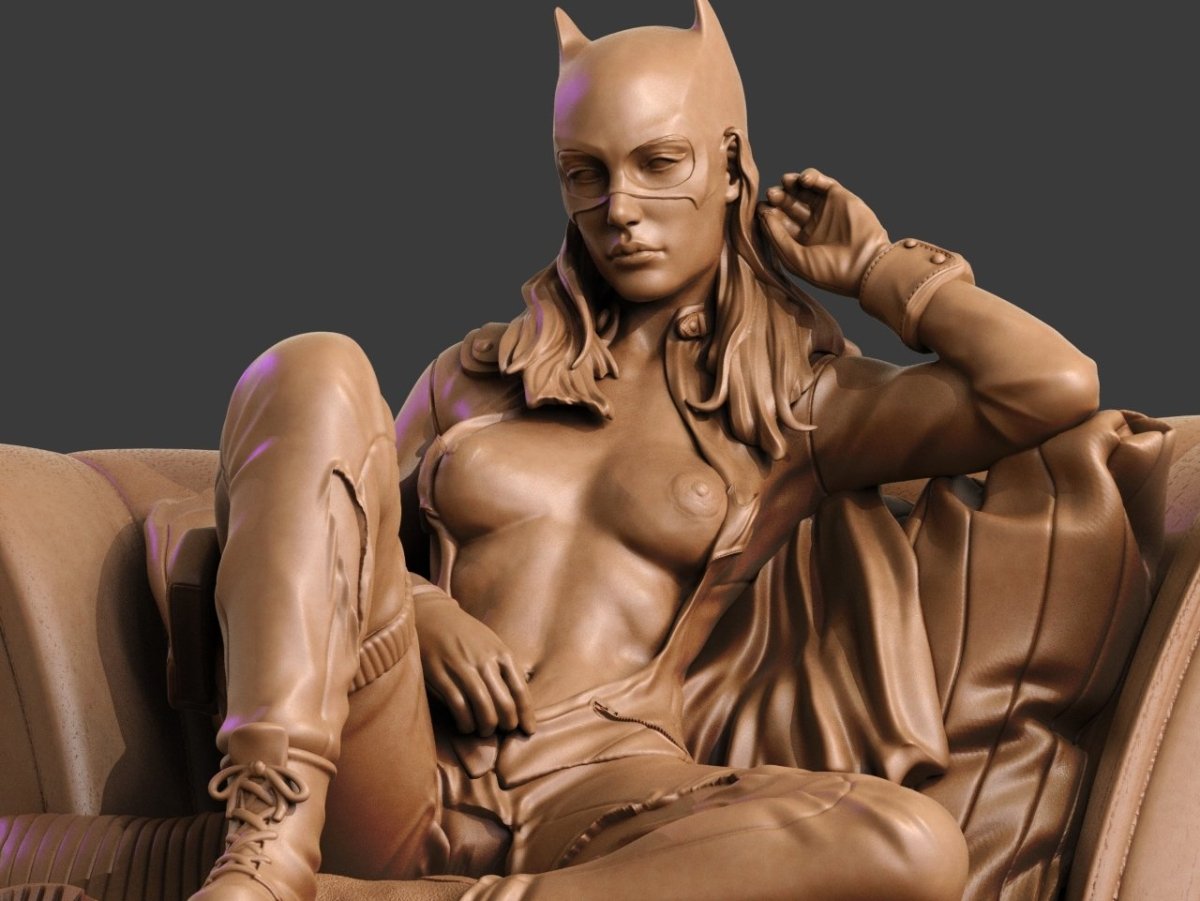 Batgirl NSFW 3D Printed Miniature Fanart by ca_3d_art Statues & Figurines