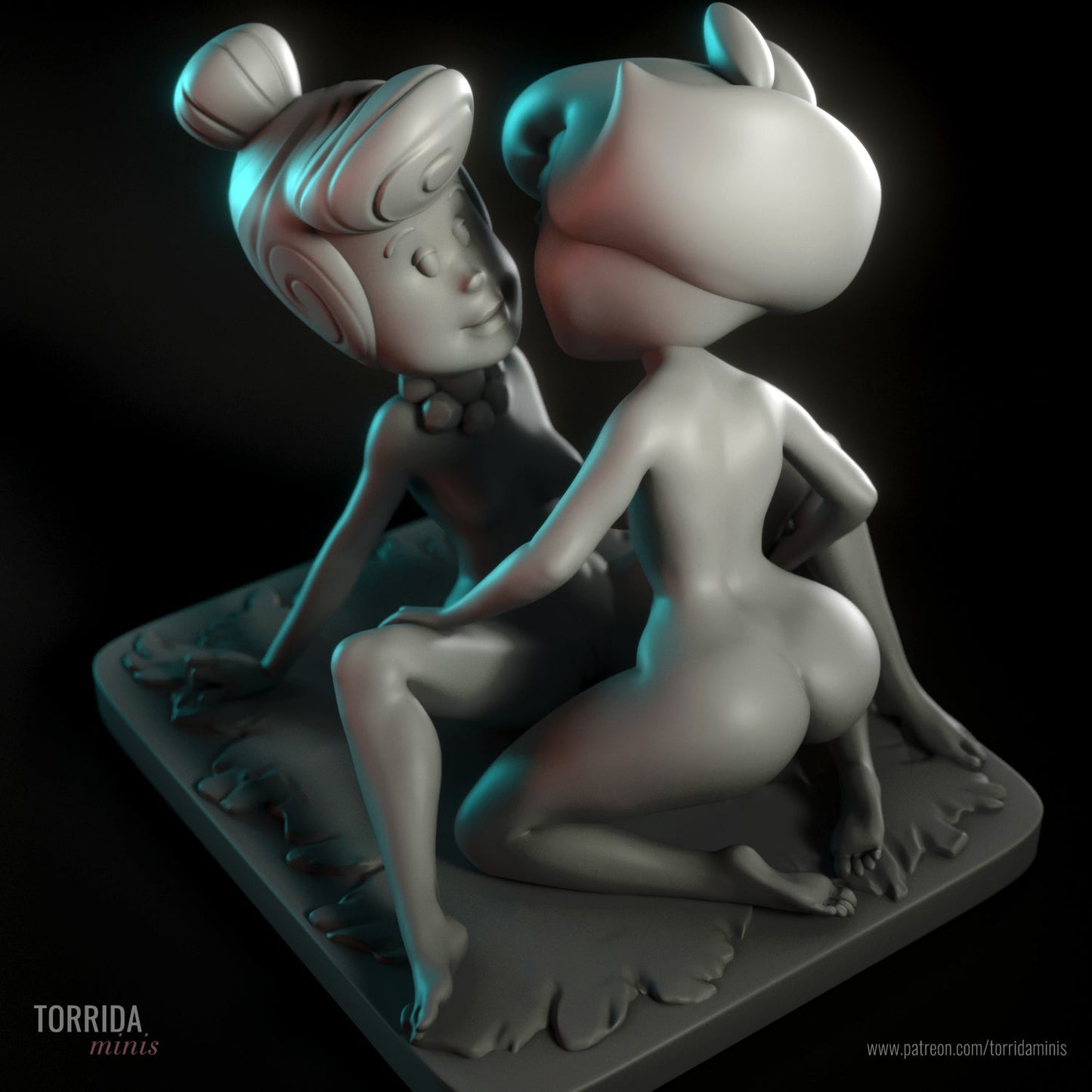 Betty and Wilma Mature 3d Printed miniature FanArt by Torrida Figurines