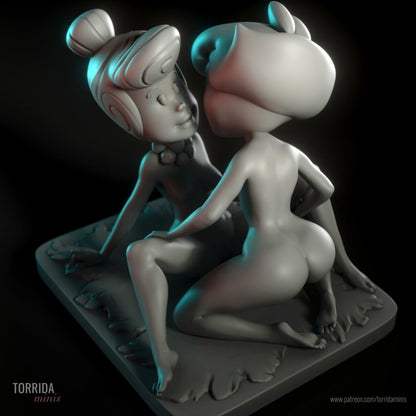 ベティとウィルマ 成熟した 3D プリント ミニチュア ファンアート by Torrida Figurine