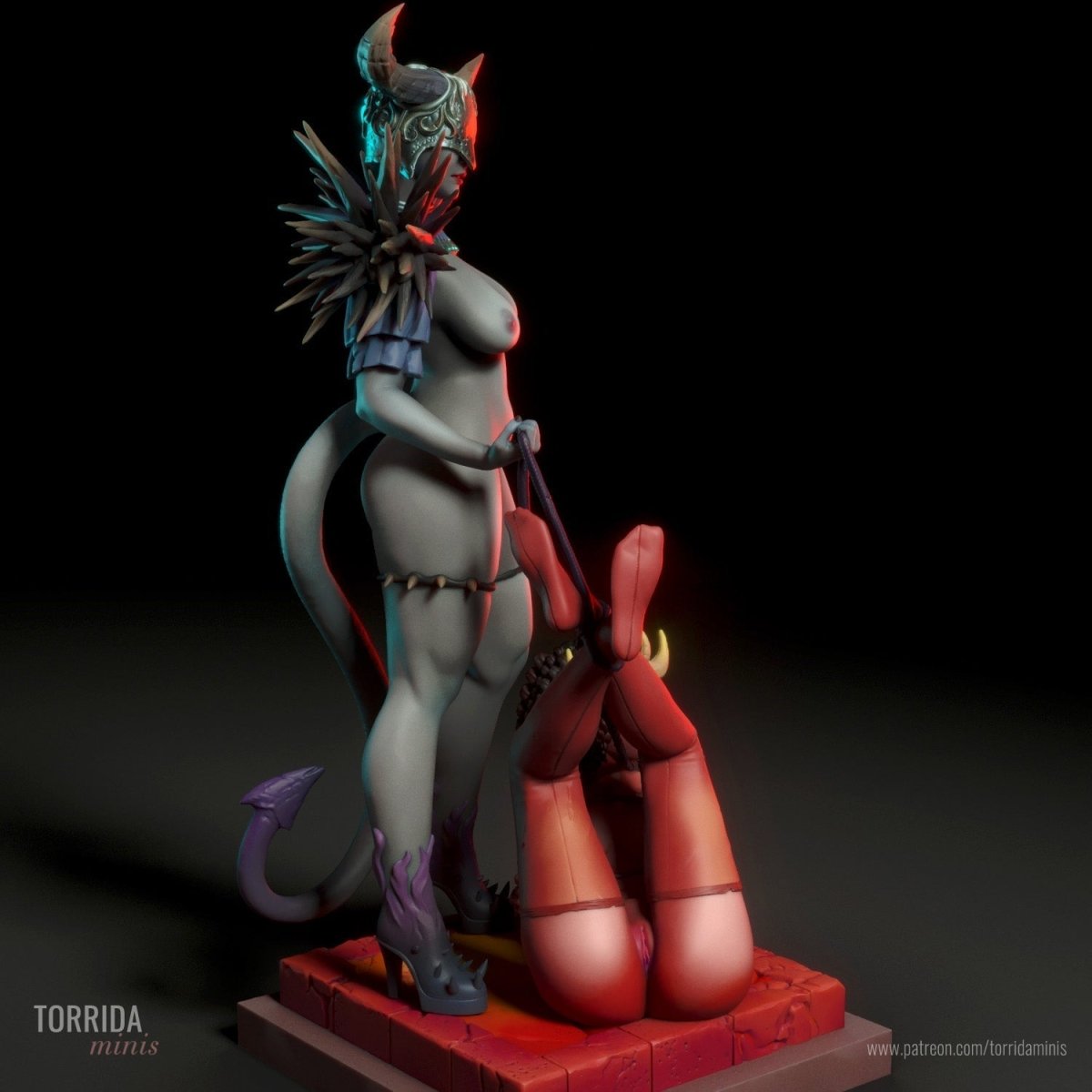 Bilha, a demoness dominatrix ADULT Resin miniature FanArt by Torrida Figurines