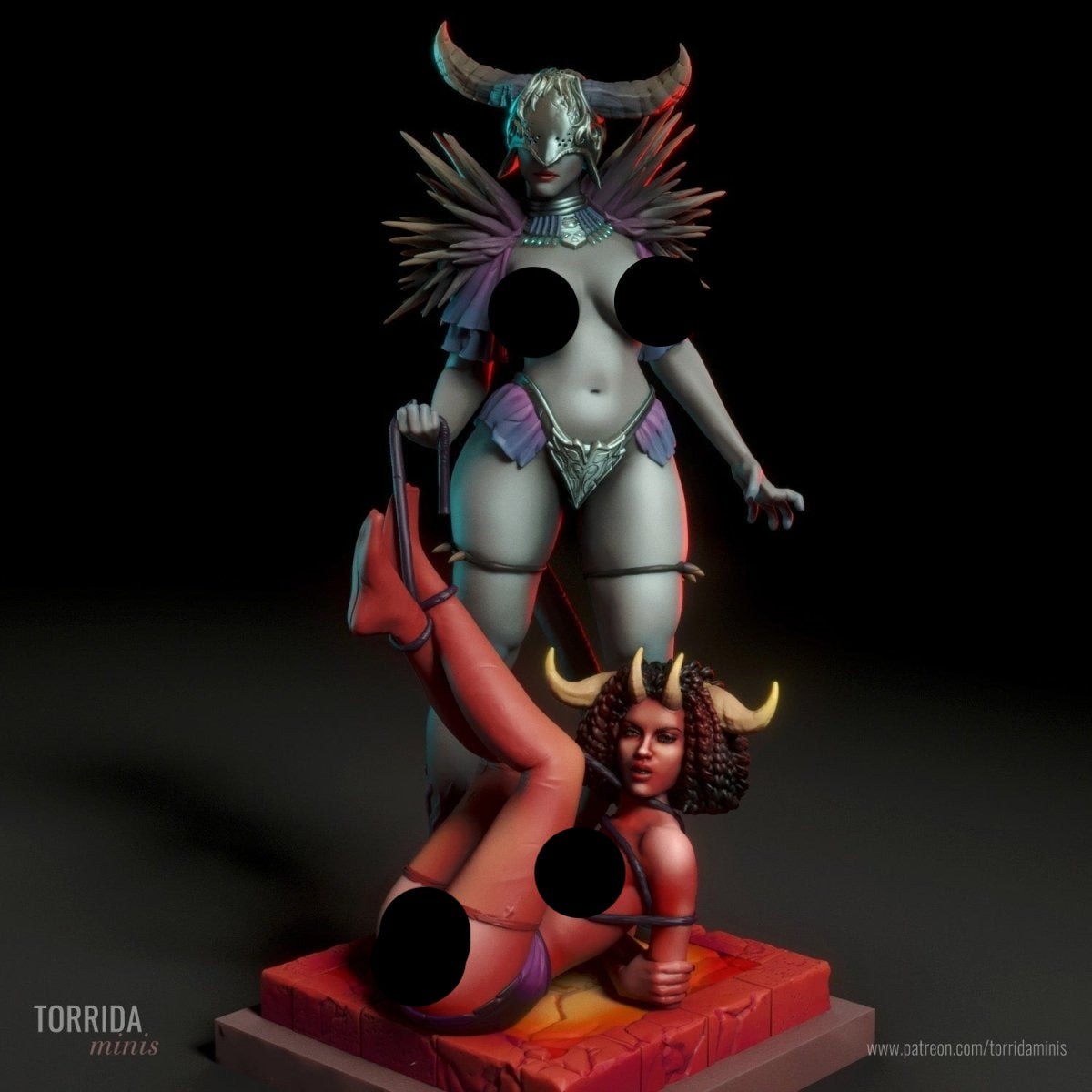 Bilha, a demoness dominatrix ADULT Resin miniature FanArt by Torrida Figurines