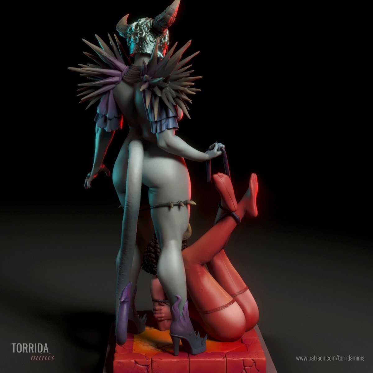 Bilha, a demoness dominatrix ADULT Resin miniature FanArt by Torrida Figurines