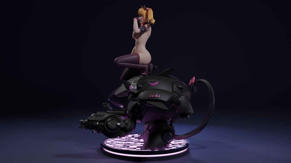 Black Cat NSFW 3D Printed Miniature | Fun Art | Figurine by Uroboros3D