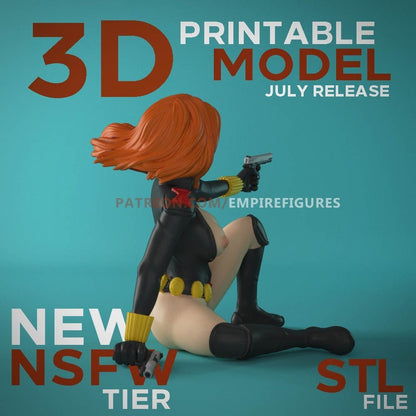 Black Widow Avangers | NSFW 3D Printed | Fun Art | Unpainted | Figurine