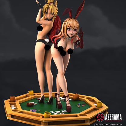 Bunny girls Mordred and Marin NSFW 3d Printed Resin Figurines Model Kit Collectable Fanart DIY by Azerama