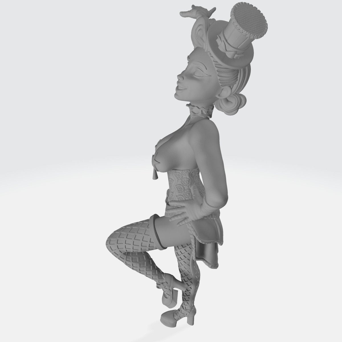 Burlesque-Tänzerin | 3D-gedruckt | Lustige Kunst | Unbemalt