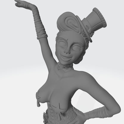 Burlesque Dancer  | 3D Printed | Fun Art | Unpainted