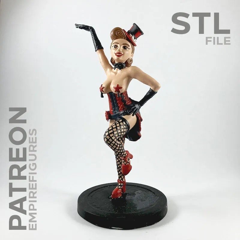 Burlesque Dancer  | 3D Printed | Fun Art | Unpainted