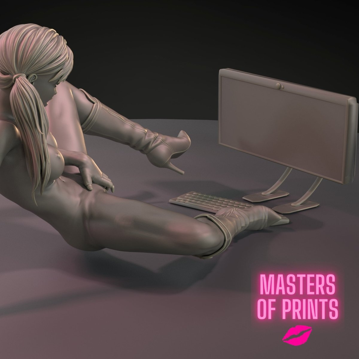Cam Girl 3 Masturbate Nude 3d Printed Figure Resin Unpainted Miniature