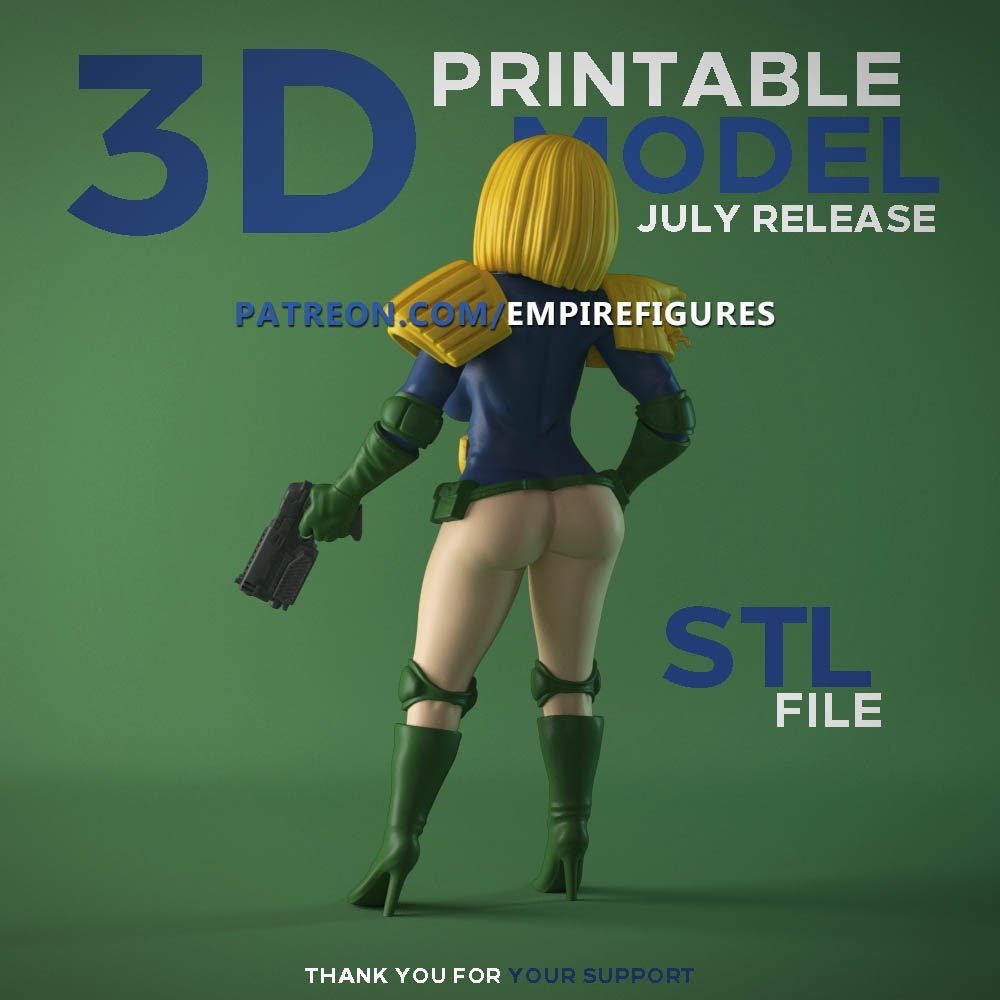 Cassandra Anderson Juez Dredd | Impreso en 3D | Arte divertido | Sin pintar