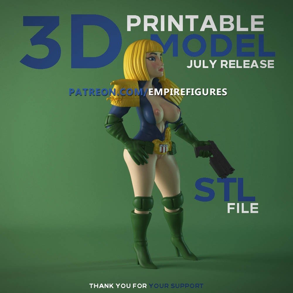 Cassandra Anderson Richterin Dredd | 3D-gedruckt | Lustige Kunst | Unbemalt